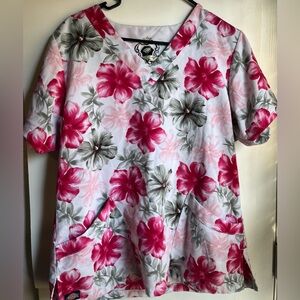 Dickies Pink Floral Print Women’s Medium Medical Scrubs